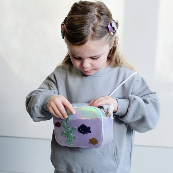 Borsa laminata con pesciolini