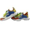 Sneaker in ecopelle e tessuto tecnico con lacci a coulisse