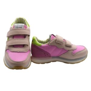 Sneaker ginnica in pelle con doppio velcro