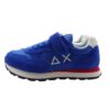Sneaker ginnica in pelle con riporti a contrasto con velcro