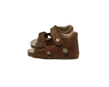 Sandalo primo passo in pelle con velcro e fibbia