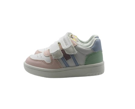 Sneaker in ecopelle con doppio velcro