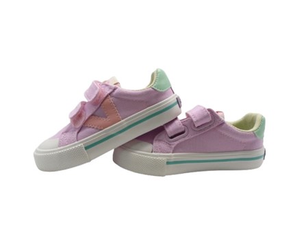 Sneaker con riporti a contrasto e doppio velcro