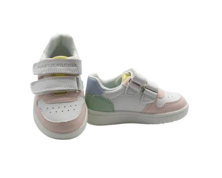 Sneaker in ecopelle con doppio velcro
