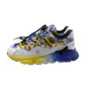 Sneaker in ecopelle e tessuto tecnico con lacci a coulisse