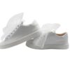 Sneaker in pelle con lacci in tulle