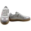Sneaker in pelle e camoscio con lacci e zip
