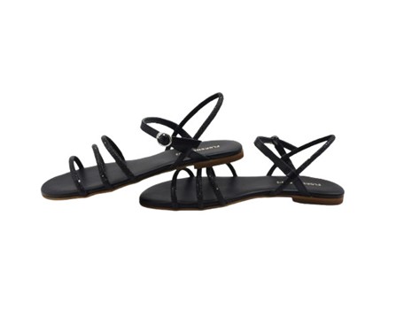 Sandalo con strass tubolare e fibbia