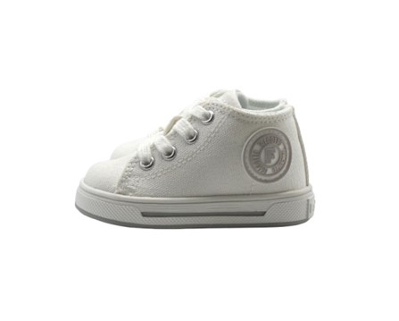 Sneaker primo passo in tela con lacci