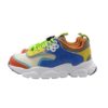 Sneaker in ecopelle e tessuto tecnico con lacci a coulisse