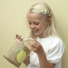 Borsa in paglia con limone e tracolla