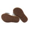 Sandalo primo passo in pelle con fiocco e doppio velcro