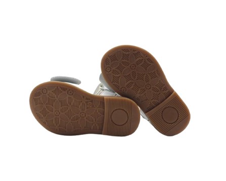 Sandalo primo passo in pelle con fiocco e doppio velcro