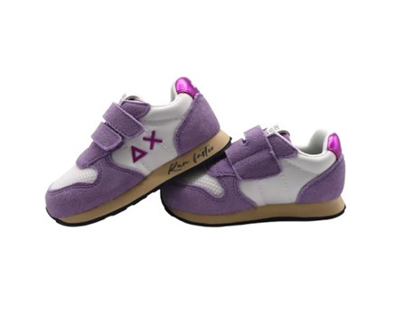 Sneaker ginnica in pelle con doppio velcro