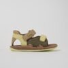 Sandalo in pelle con doppio velcro