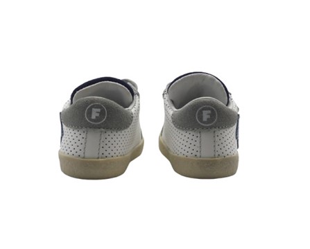Sneaker primo passo in pelle con doppio velcro