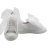 Sneaker in pelle con lacci in tulle