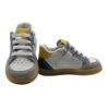 Sneaker primo passo in pelle e camoscio con zip e lacci