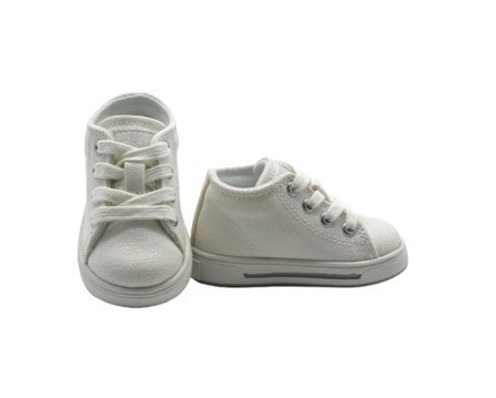 Sneaker primo passo in tela con lacci