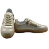 Sneaker in pelle e camoscio con lacci e zip