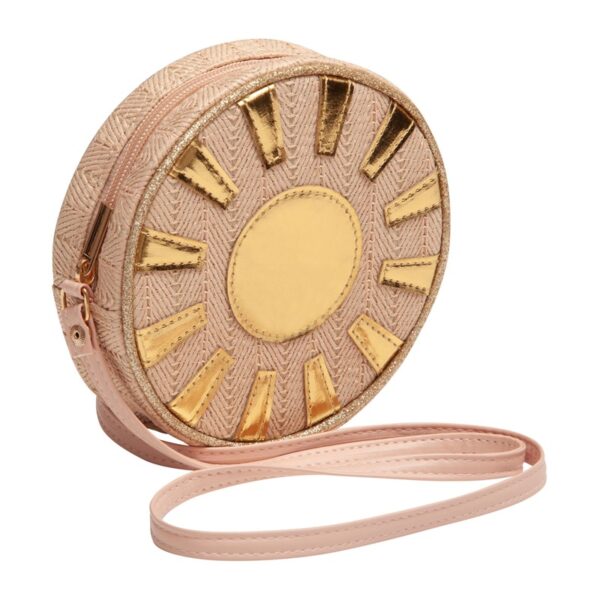 Borsa in raffia con sole metallizzato