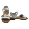 Sandalo in pelle con velcro e fibbia decorativa