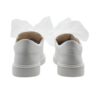 Sneaker in pelle con lacci in tulle