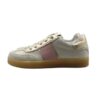 Sneaker in pelle e camoscio con lacci e zip
