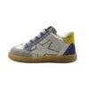 Sneaker primo passo in pelle e camoscio con zip e lacci