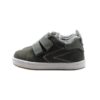 Sneaker primo passo in tela e pelle con doppio velcro