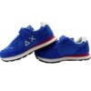 Sneaker ginnica in pelle con riporti a contrasto con velcro