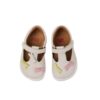 Scarpa due occhi in pelle con fiocchetti e velcro