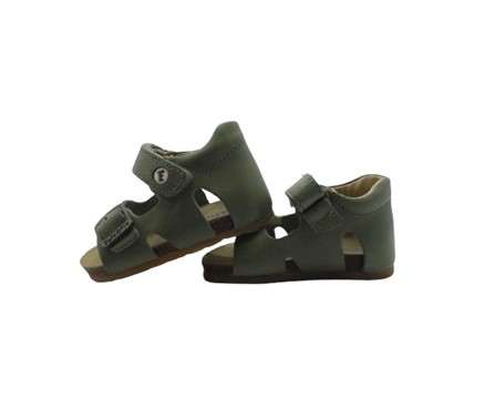 Sandalo primo passo in pelle con velcro e fibbia