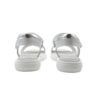 Sandalo in pelle con fascia micro glitter e velcro