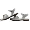 Sandalo in pelle con fiocco strass