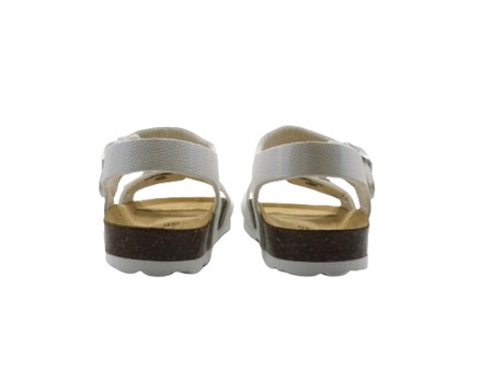 Sandalo in eco pelle con doppie fibbie