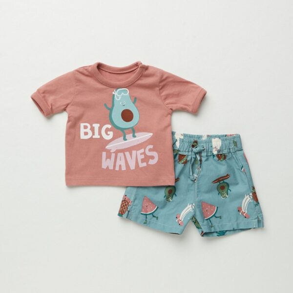 Completo t-shirt e bermuda fantasia avocado