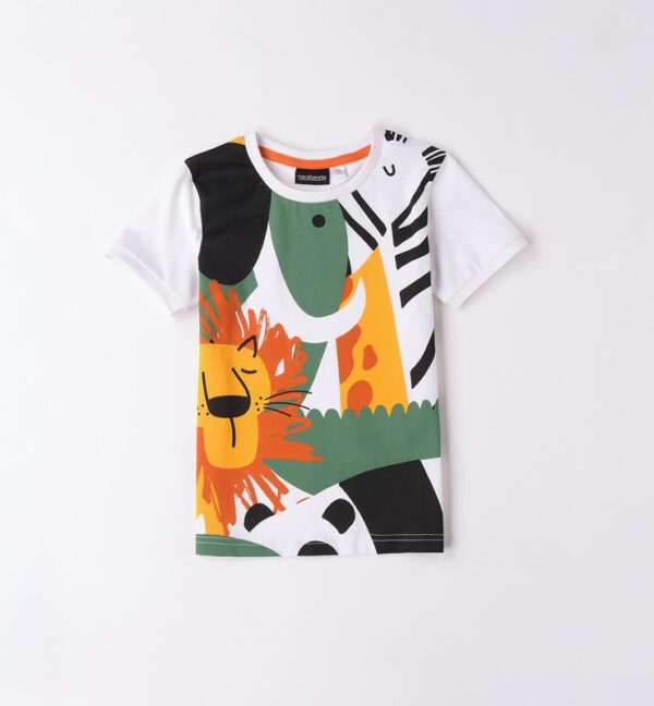 T-shirt mezza manica fantasia animali