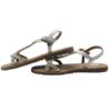 Sandalo in pelle con perline e strass