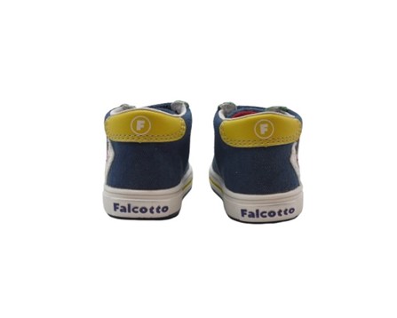 Sneaker primo passo in tela con doppio velcro