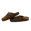Sabot in pelle scamosciata con fibbia