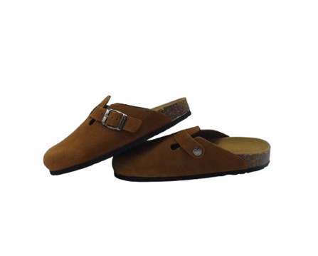 Sabot in pelle scamosciata con fibbia