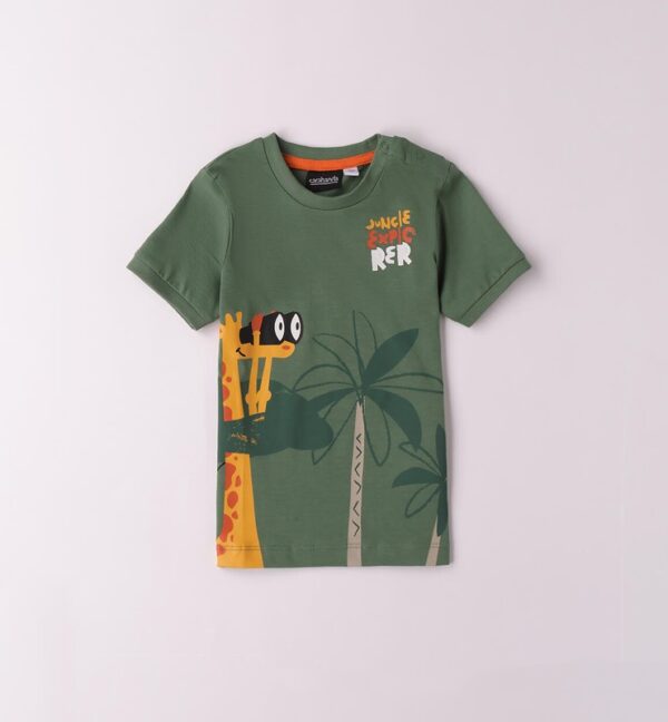 T-shirt mezza manica con stampa giraffa