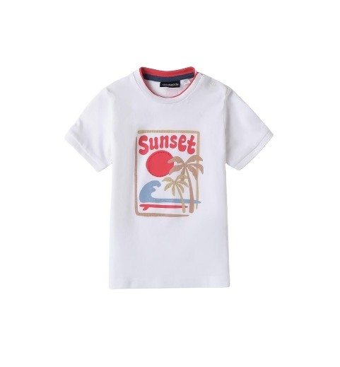 T-shirt mezza manica con stampa sunset