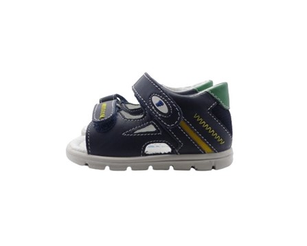 Sandalo primo passo in pelle con doppio velcro