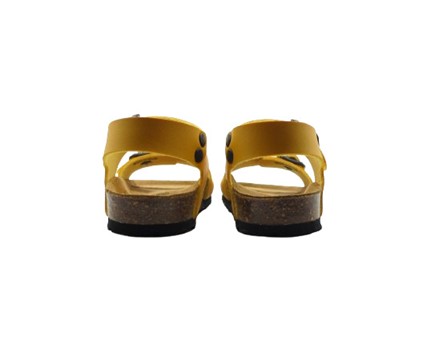 Sandalo in eco pelle con doppie fibbie