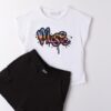 Completo t-shirt con stampa music e short