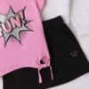 Completo felpa, t-shirt e gonna