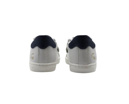 Sneaker primo passo in pelle con lacci e zip