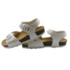 Sandalo in eco pelle con doppie fibbie